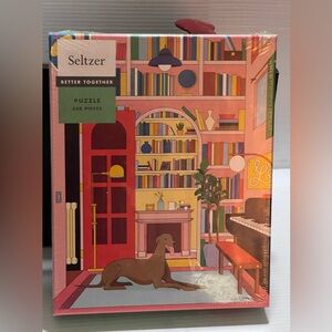 Seltzer- Library Greyhound  500 Piece Puzzle-18x24 Inches By Artist Kiki Ljung